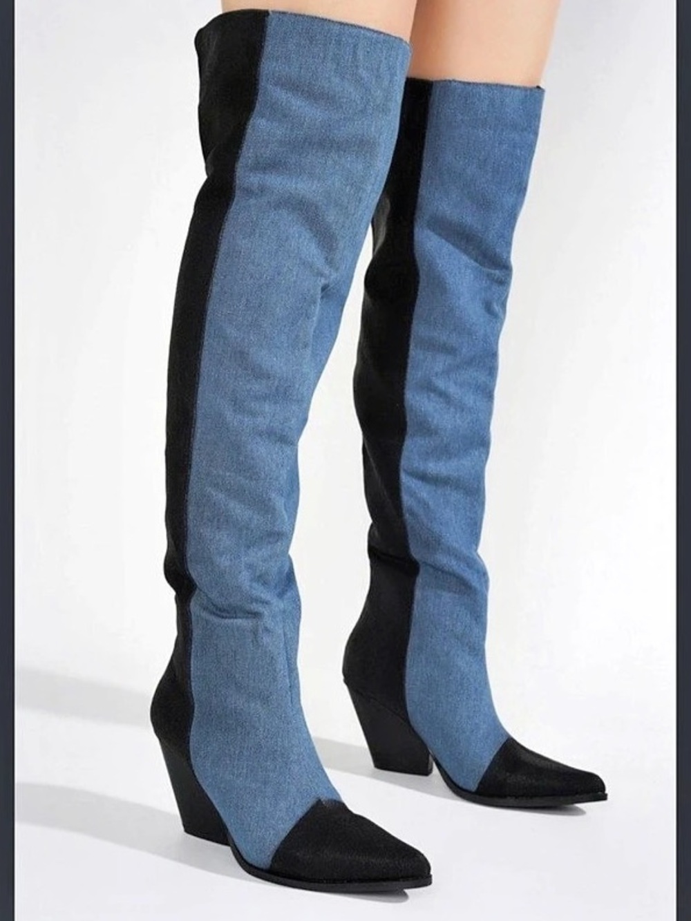 Cape Robbin Lowa Women’s OTK Block Heel Color Block Boots Sz 9 NWB
